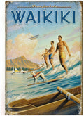 PLAQUE METAL WAIKIKI SURF A HONOLULU