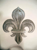 PATCH FLEUR DE LYS ARGENTEE/ROYAUTE/