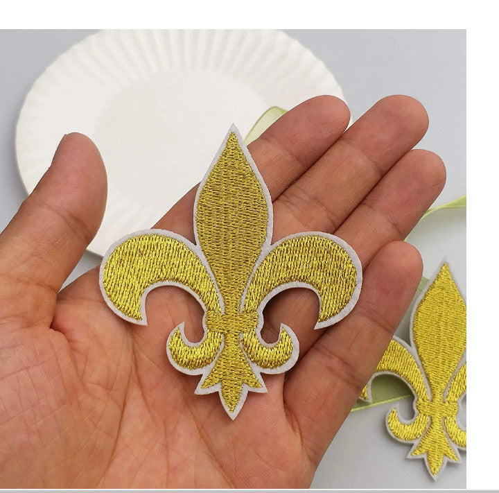 LOT 2 PATCHS FLEUR DE LYS dorés