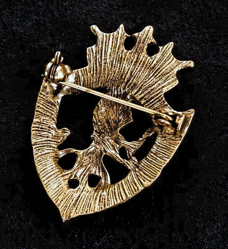 BROCHE GRAND COLLEGE COURONNE ET LION