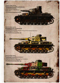 PLAQUE METAL 3 CHARS DE COMBAT PANZER WW2