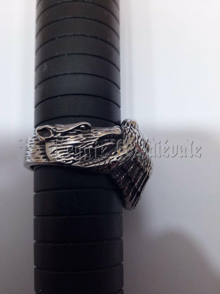 BAGUE CHEVALIERE ODIN/VIKINGS/MYTHES NORDIQUES taille12