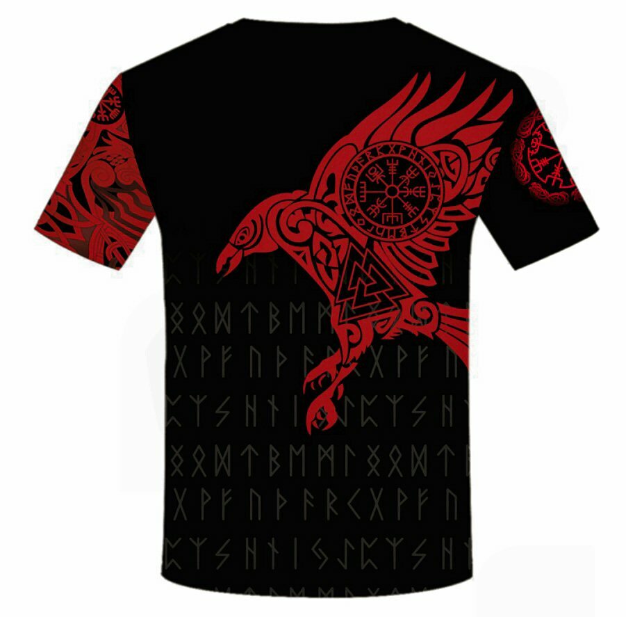 TEE SHIRT VIKING AIGLE DE SANG/RUNES/VALKNUT