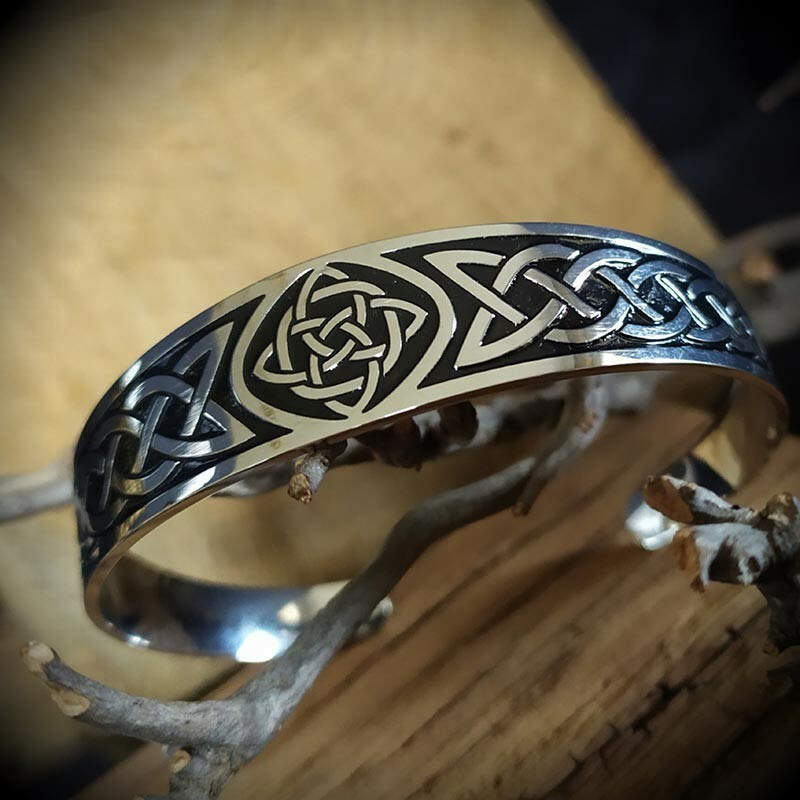 BRACELET ACIER NOEUD CELTIQUE/ENTRELACS VIKING