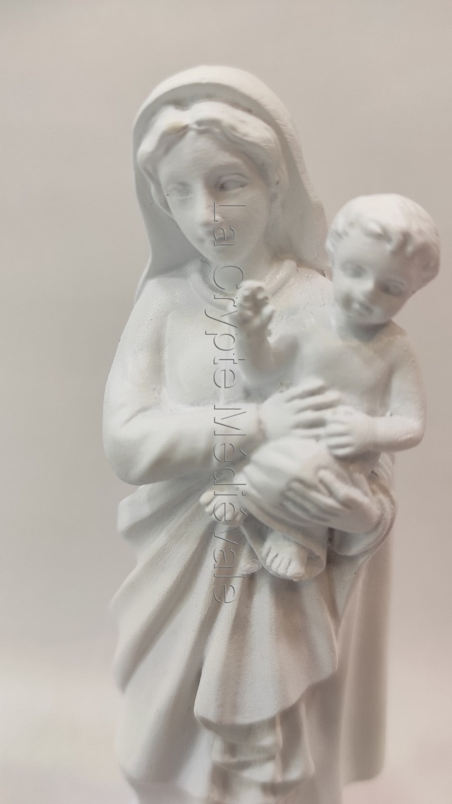 STATUETTE VIERGE A L'ENFANT BLANCHE 15cm