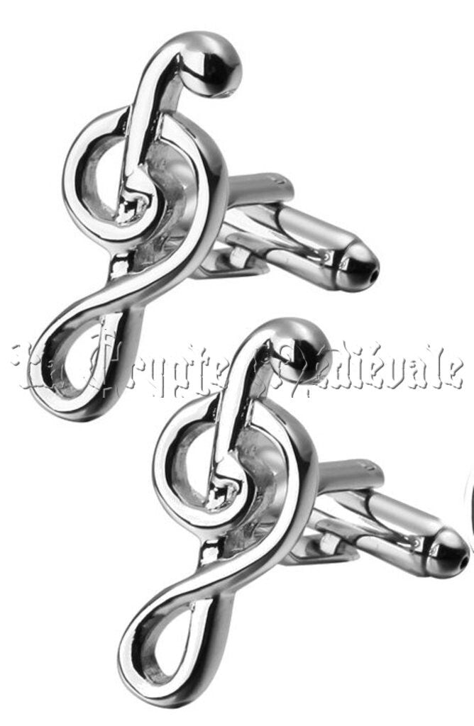 BOUTONS DE MANCHETTESMUSIQUE/CLEF DE SOL/CONCERT