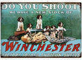 PLAQUE METAL WINCHESTER/CHIENS DE CHASSE