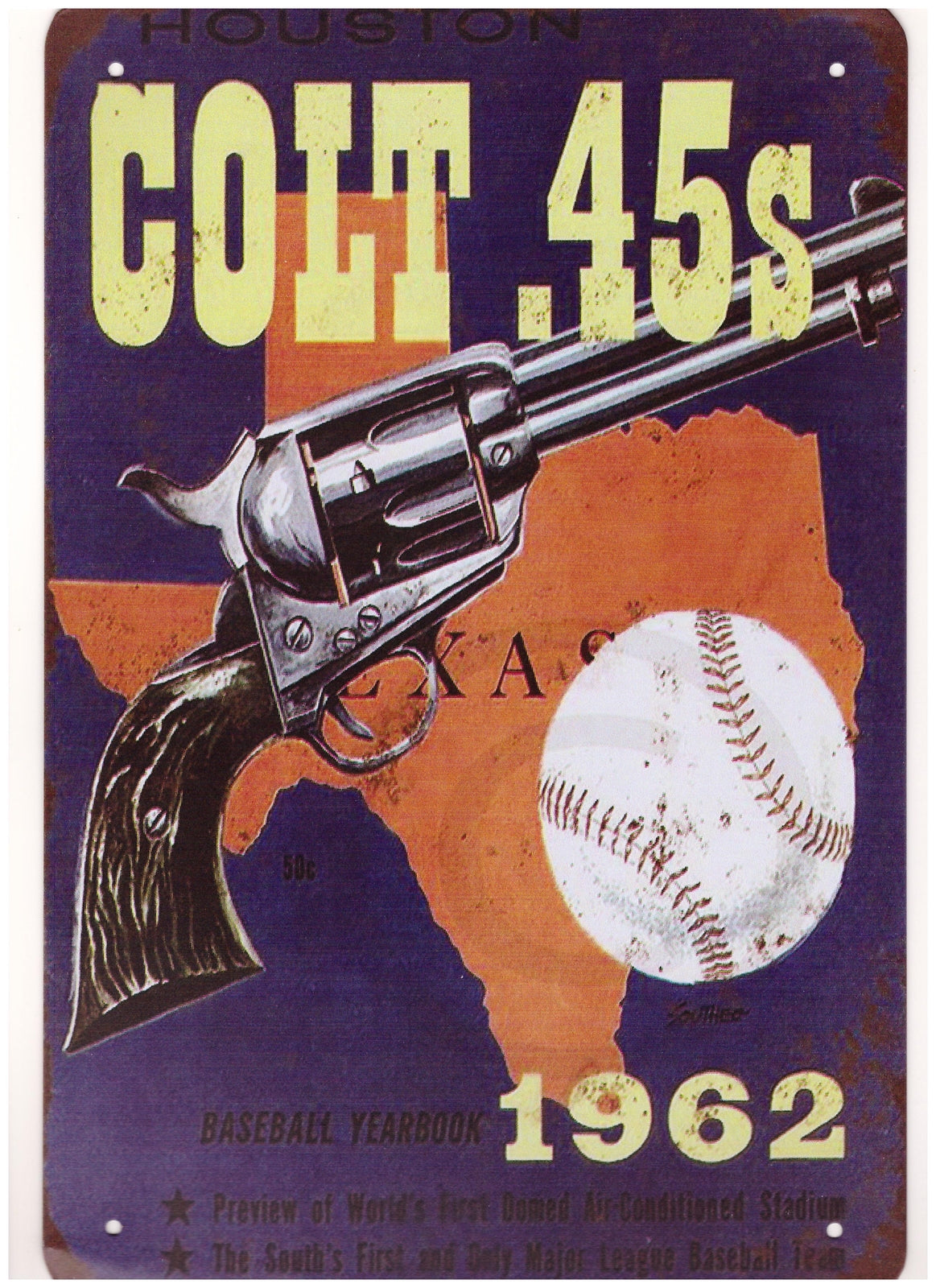 PLAQUE METAL COLT 45 S TEXAS