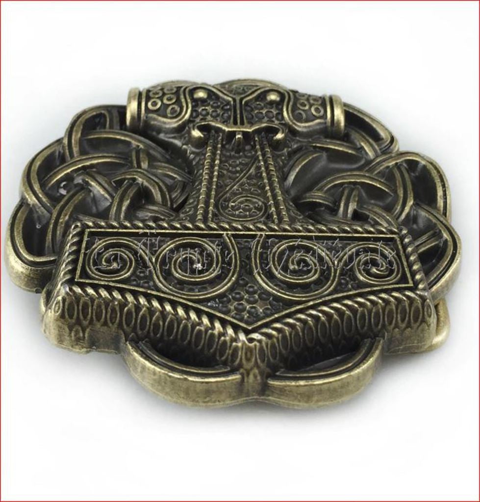 BOUCLE DE CEINTURE RUNIQUE VIKING MARTEAU DE THOR BRZ
