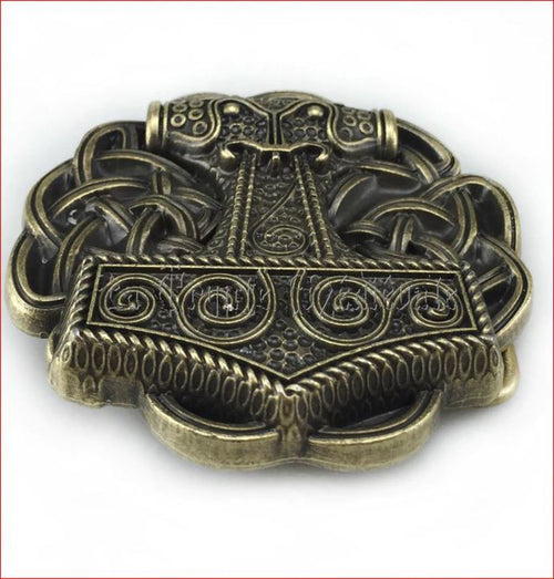BOUCLE DE CEINTURE RUNIQUE VIKING MARTEAU DE THOR BRZ