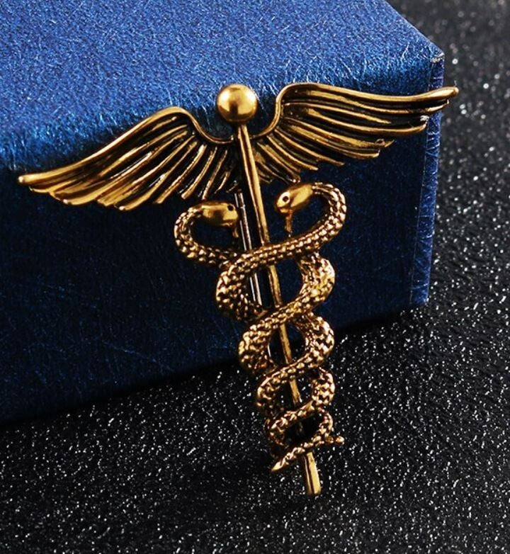 BROCHE CADUCEE/MEDECINE/DIEU HERMES 1