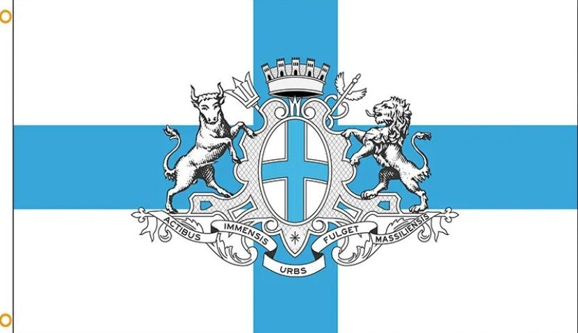 Drapeau Blason Armoieries de Marseille  150X90CM