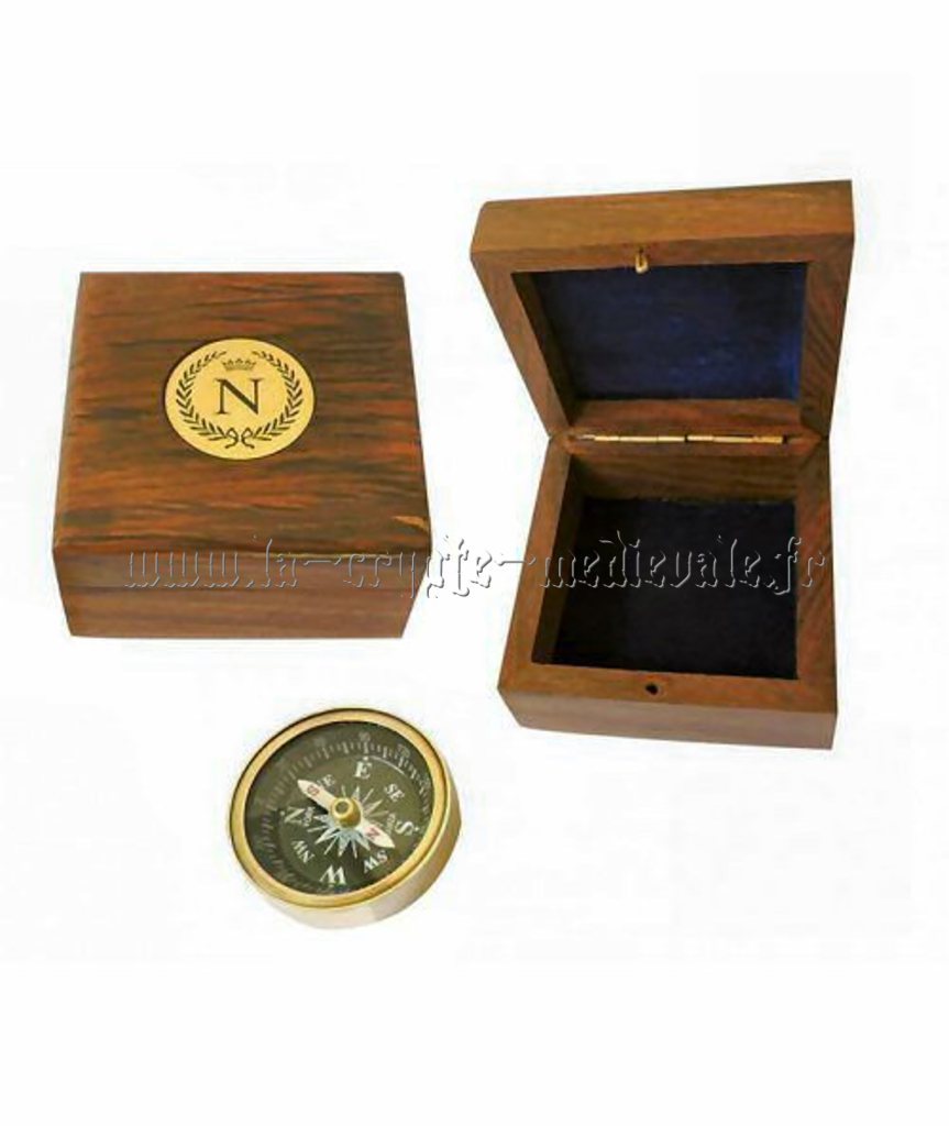 BOUSSOLE NAPOLEON EN COFFRET BOIS/MARINE/