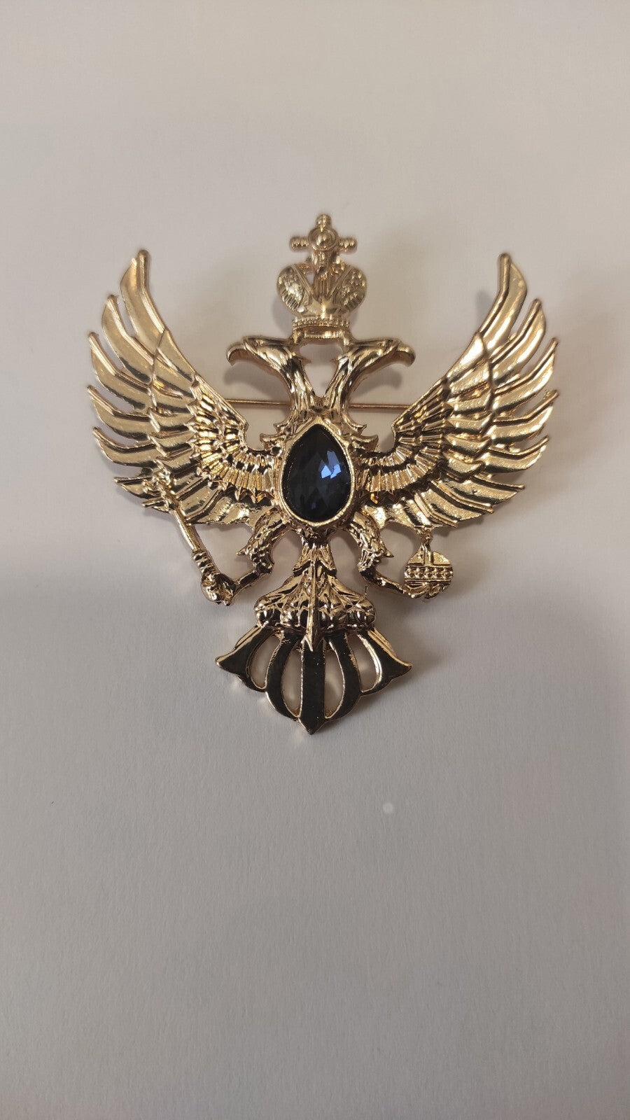 BROCHE AIGLE SOLAIRE BICEPHALE
