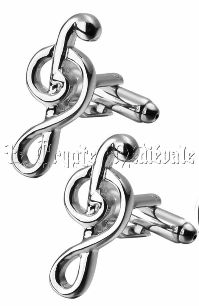 BOUTONS DE MANCHETTESMUSIQUE/CLEF DE SOL/CONCERT