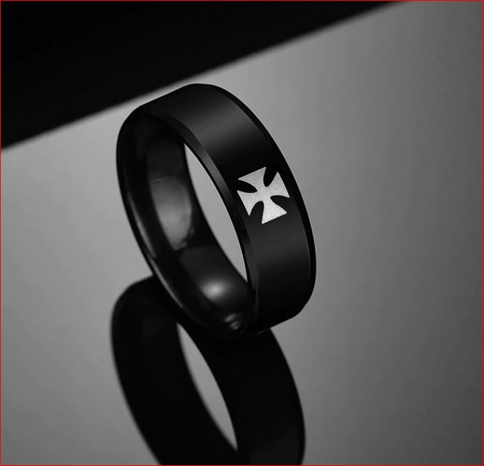 BAGUE ALLIANCE TEMPLIER BIKER CROIX PATTEE