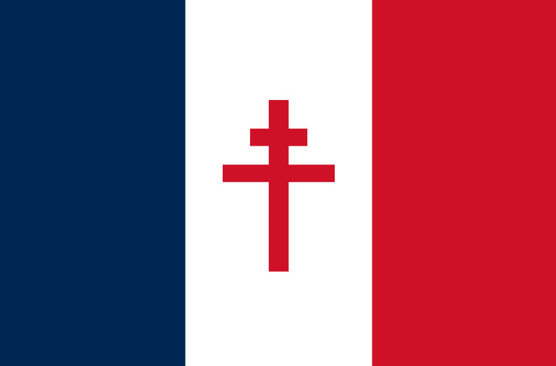 Drapeau CROIX DE LORRAINE/FRANCE LIBRE 90X60cm