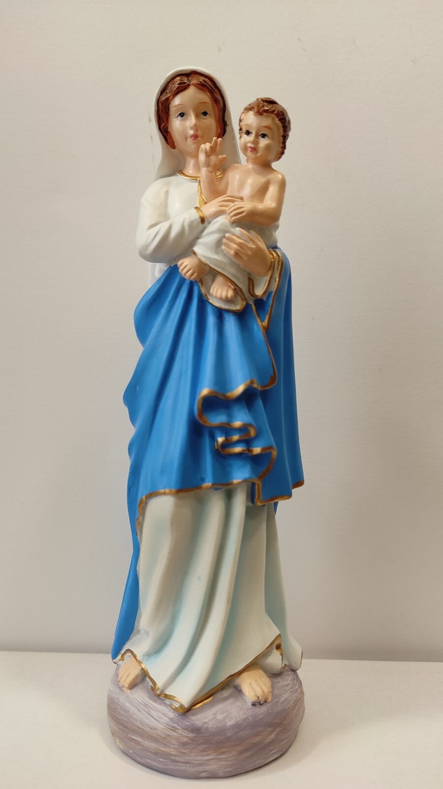 STATUETTE VIERGE A L'ENFANT 20cm