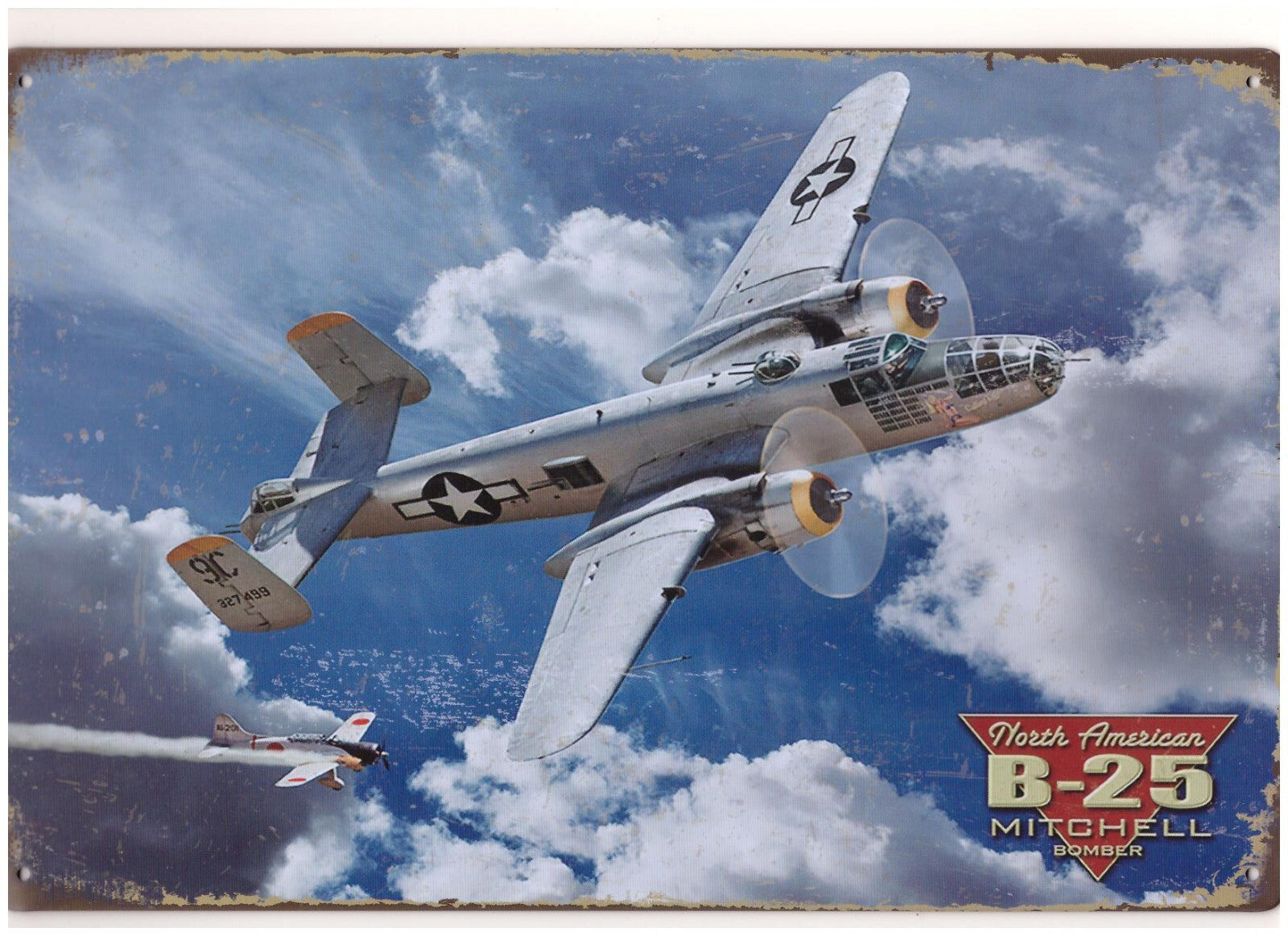 PLAQUE METAL BOMBARDIER B25 MITCHELL WW2