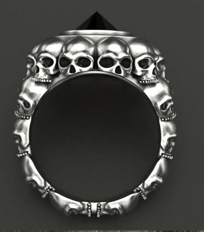 BAGUE TETE DE MORT CATACOMBES TAILLE 8/BIKERS