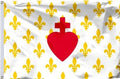 Drapeau Sacré Coeur Fleurs de Lys 150X90