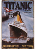 PLAQUE METAL TITANIC VIA CHERBOURG/WHITE STAR