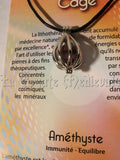 PENDENTIF CAGE/LITHOTHERAPIE/AMETHYSTE