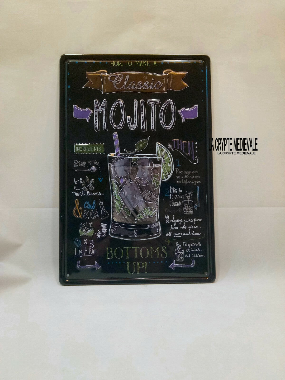 PLAQUE METAL MOJITO RELIEF/DRINK CUBA
