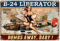 PLAQUE METAL BOMBARDIER B24 PIN'UP WW2