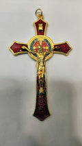 GRANDE CROIX CRUCIFIX JESUS ET SAINT BENOIT