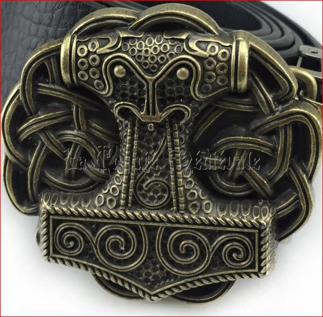 BOUCLE DE CEINTURE RUNIQUE VIKING MARTEAU DE THOR BRZ