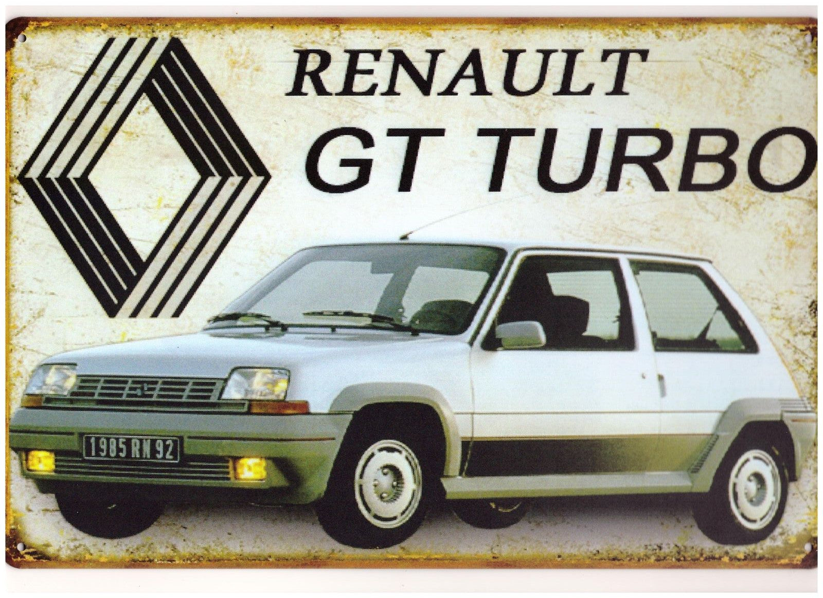 PLAQUE PUBLICITAIRE RENAULT 5 GT TURBO