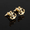 BOUTONS DE MANCHETTES ANCRE MARINE DOREE