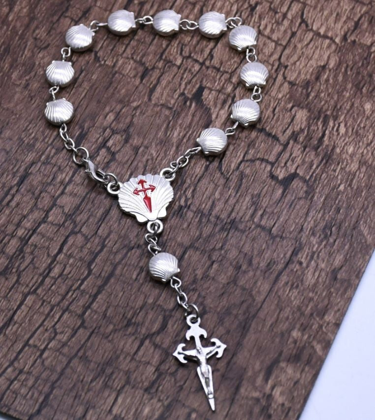 BRACELET COQUILLE CROIX SAINT JACQUES DE COMPOSTELLE