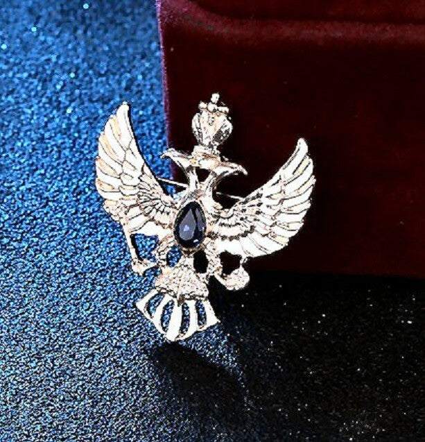 BROCHE AIGLE SOLAIRE BICEPHALE