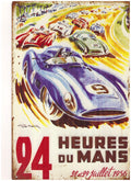 PLAQUE PUBLICITAIRE METAL 24 HEURES DU MANS 1956
