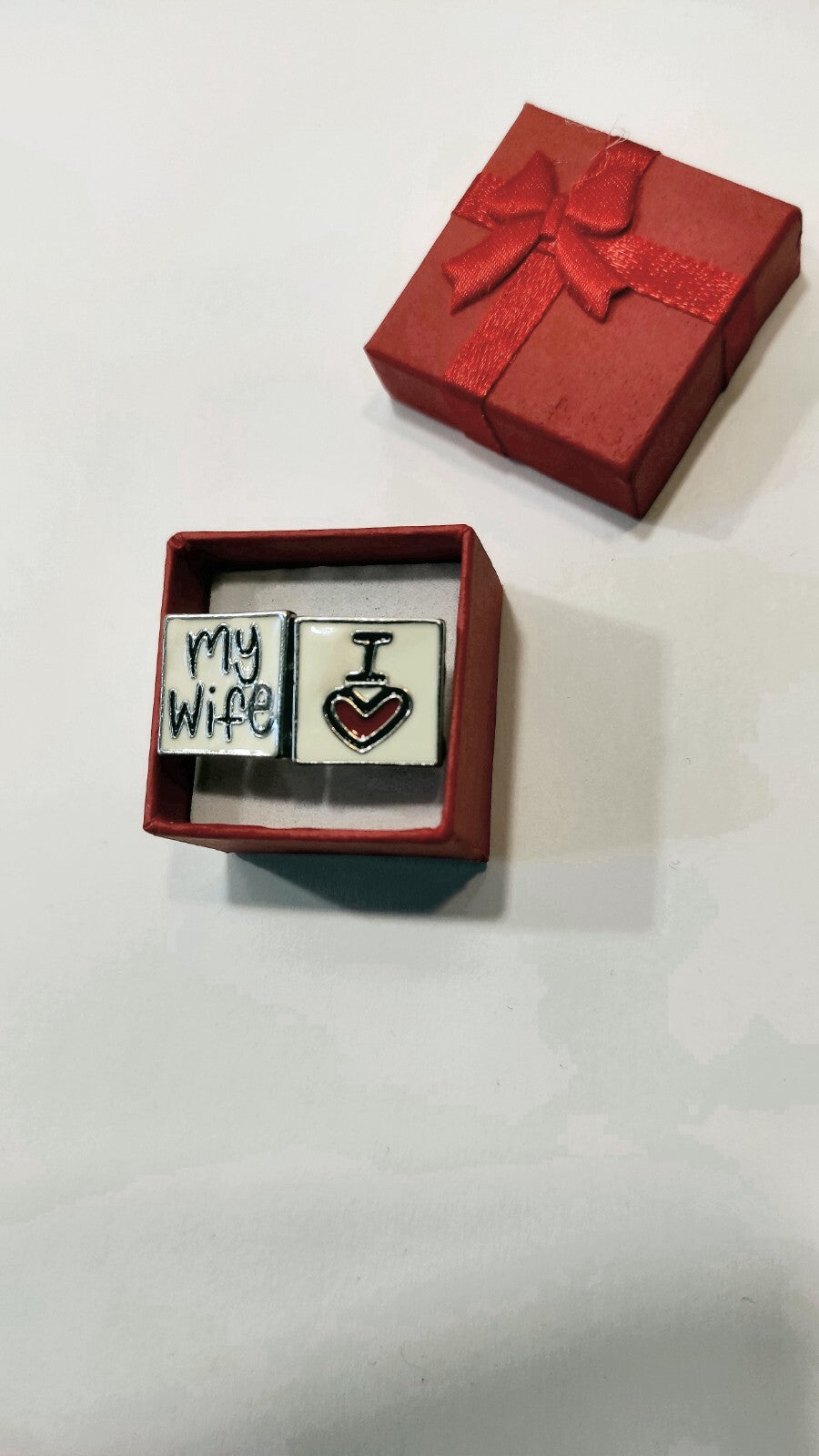 BOUTONS DE MANCHETTES MARIAGE/I LOVE