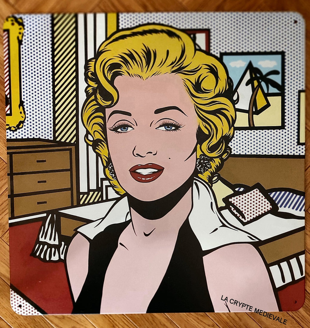 PLAQUE METAL MARILYN MONROE POP ART