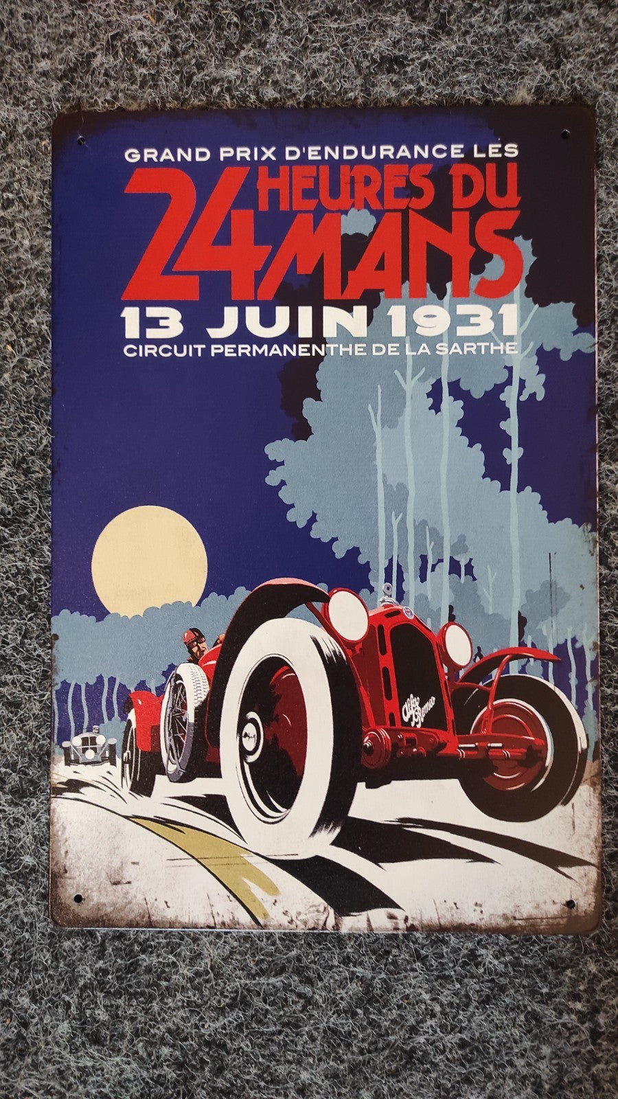 PLAQUE PUBLICITAIRE METAL 24 HEURES DU MANS 1931