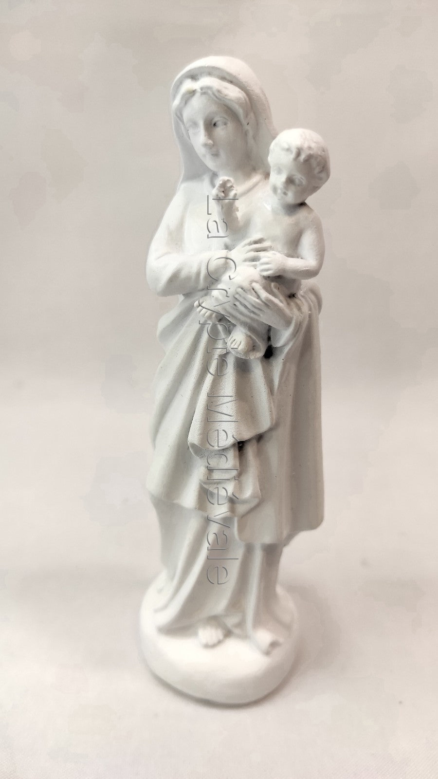 STATUETTE VIERGE A L'ENFANT BLANCHE 15cm