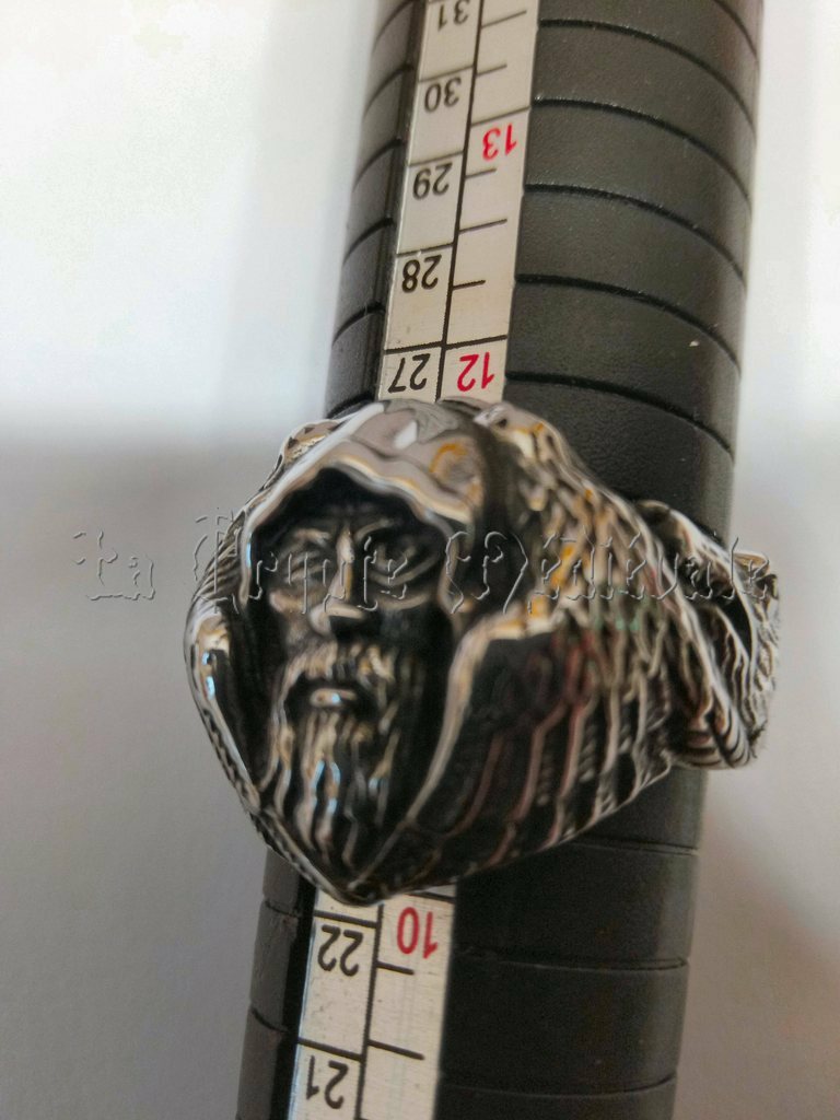 BAGUE CHEVALIERE ODIN/VIKINGS/MYTHES NORDIQUES taille12
