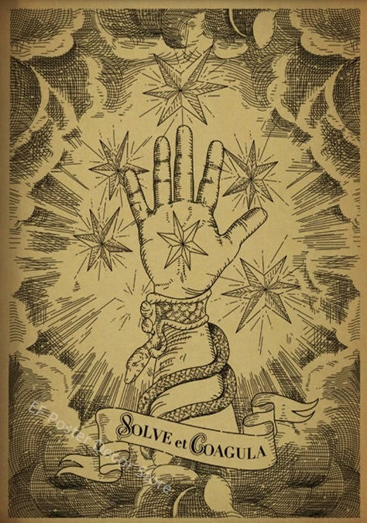 AFFICHE ALCHIMIE SOLVE ET COAGULA/Franc-Maçonnerie 2
