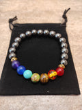 BRACELET REIKI 7 CHAKKRAS HEMATITE