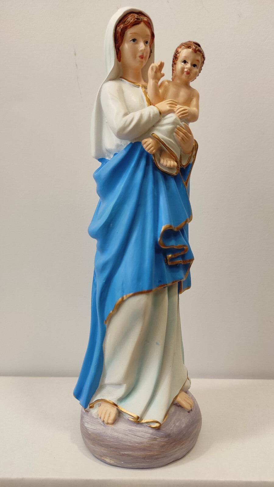 STATUETTE VIERGE A L'ENFANT 20cm