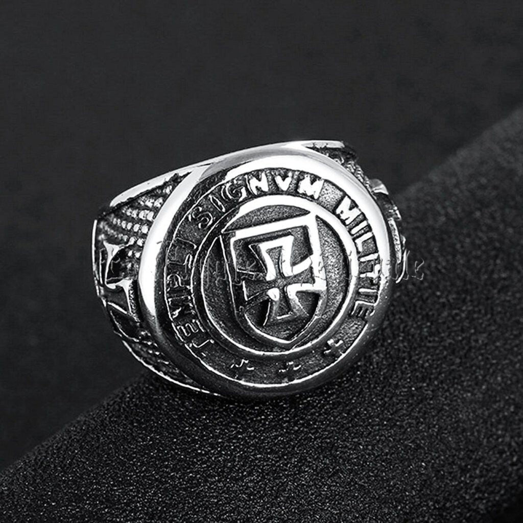 CHEVALIERE BAGUE MAITRE TEMPLIER SIGNUM MILITIE