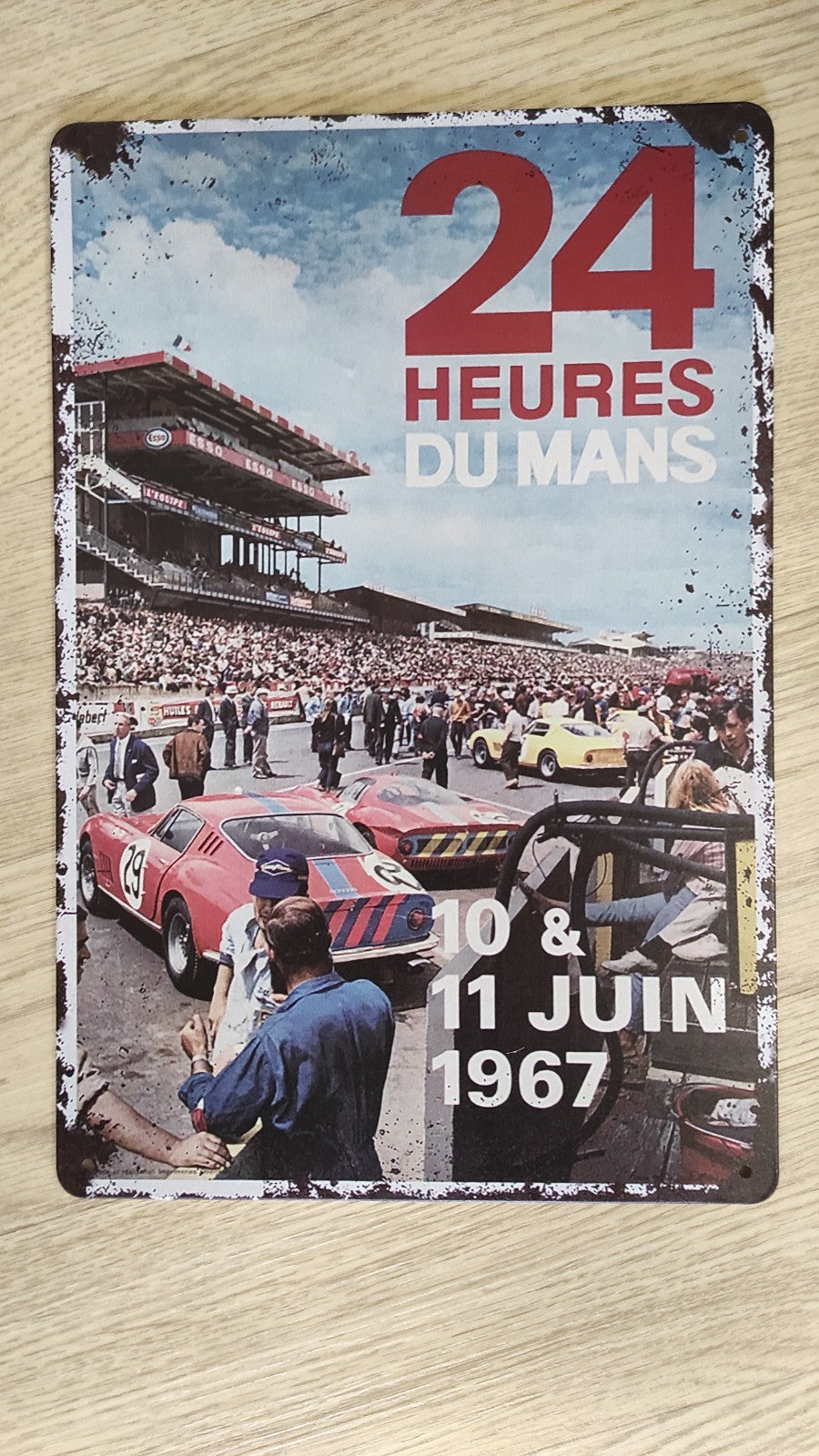PLAQUE PUBLICITAIRE METAL 24 HEURES DU MANS 1967