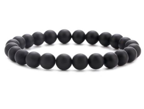 BRACELET PERLES NATURELLES ONYX MAT