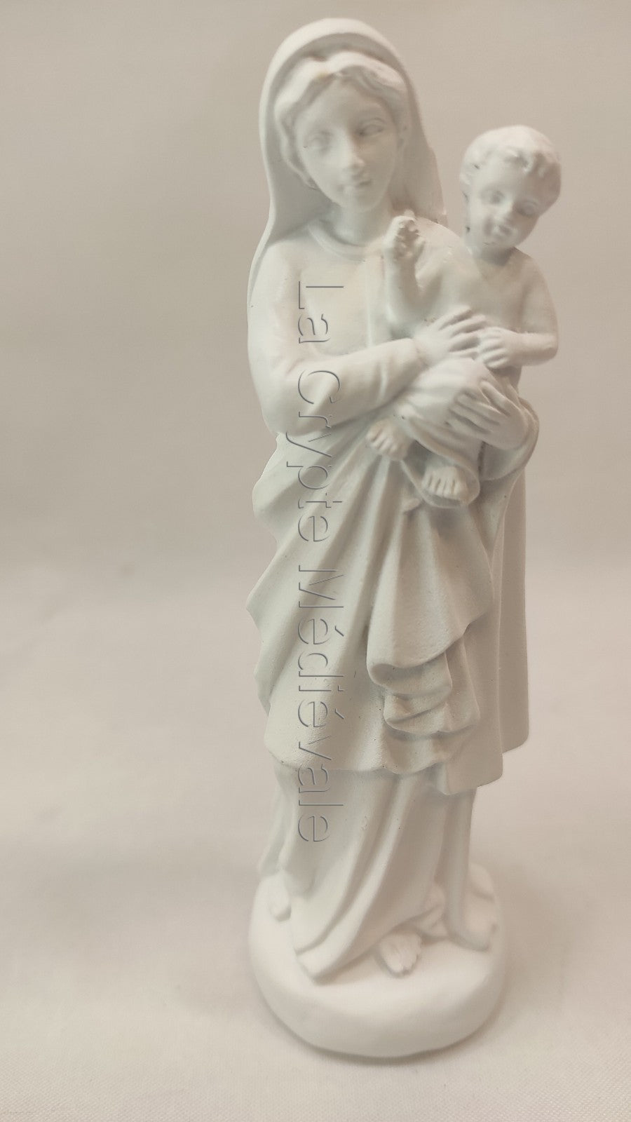 STATUETTE VIERGE A L'ENFANT BLANCHE 15cm