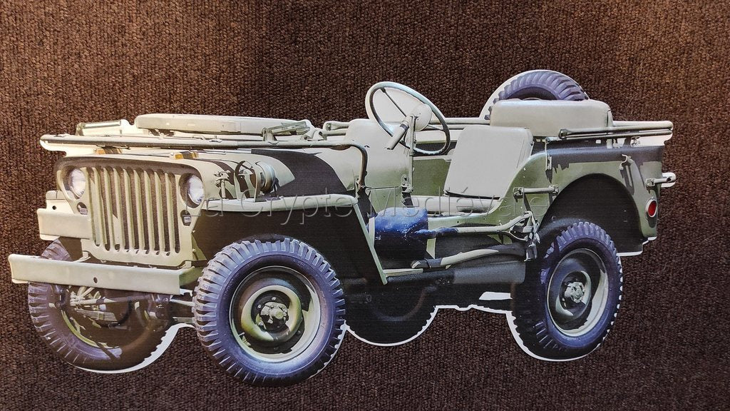 PLAQUE METAL JEEP WILLYS  G.M.