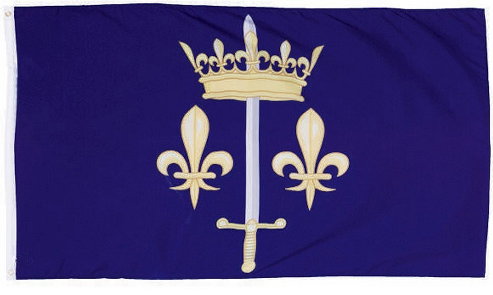 DRAPEAU JEANNE D'ARC 90X60CM/FLEUR DE LYS